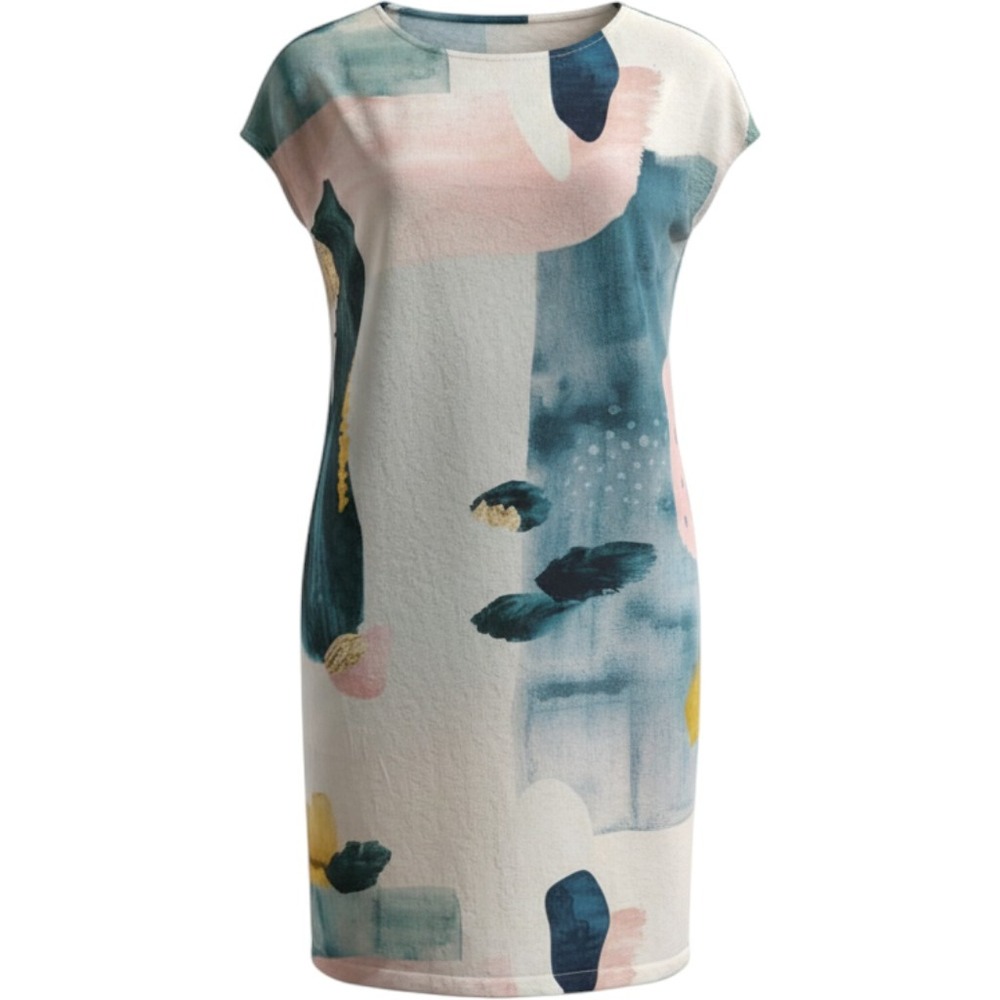 Elk Frakenthaler Silk Abstract Watercolor Print Cap Sleeve Artist Art to Wear 12